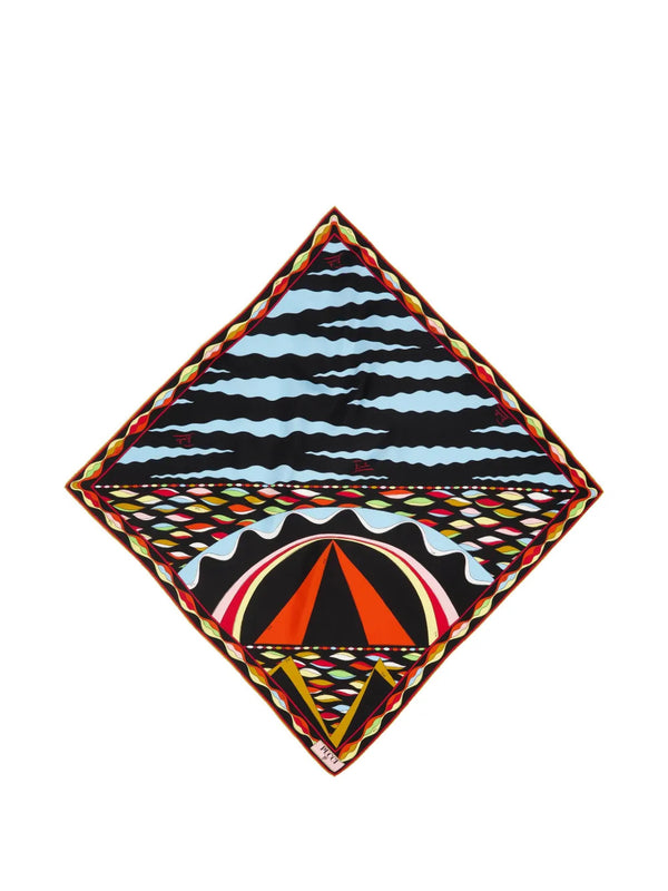 Foulard con stampa geometrica