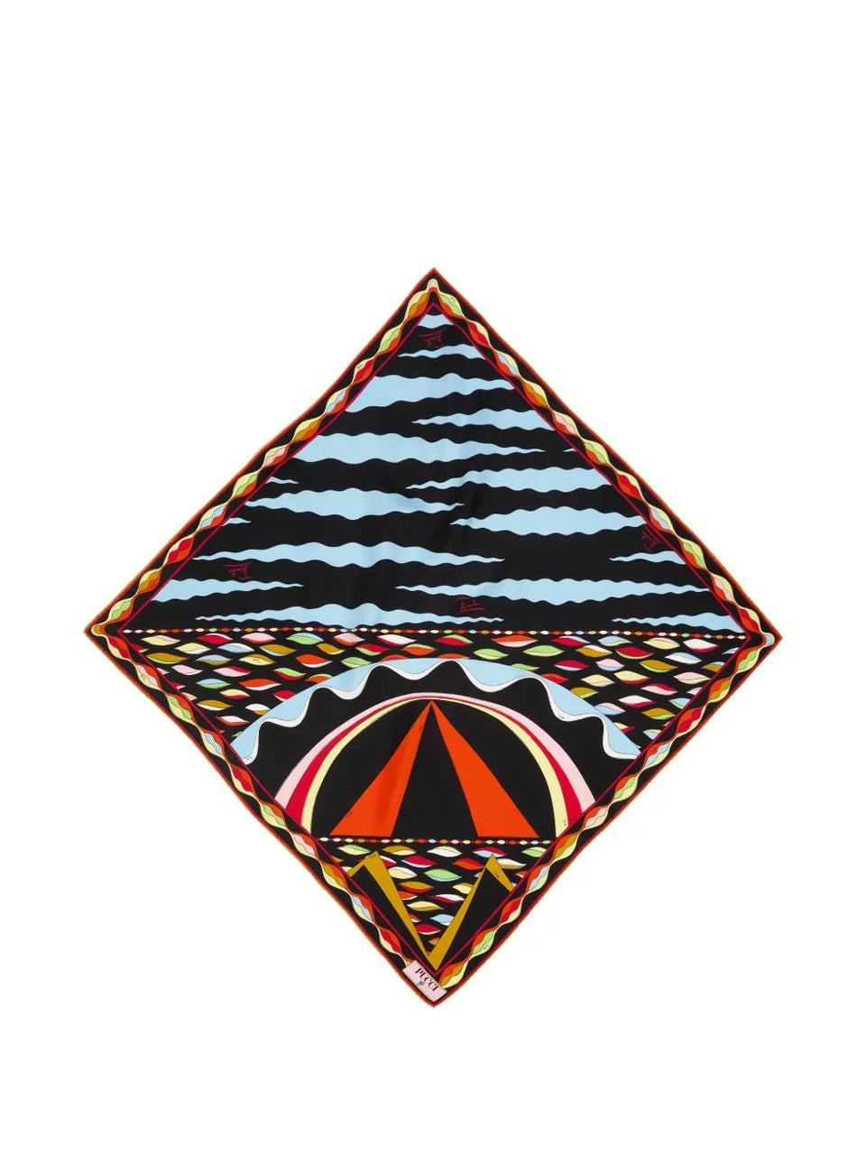 Foulard con stampa geometrica