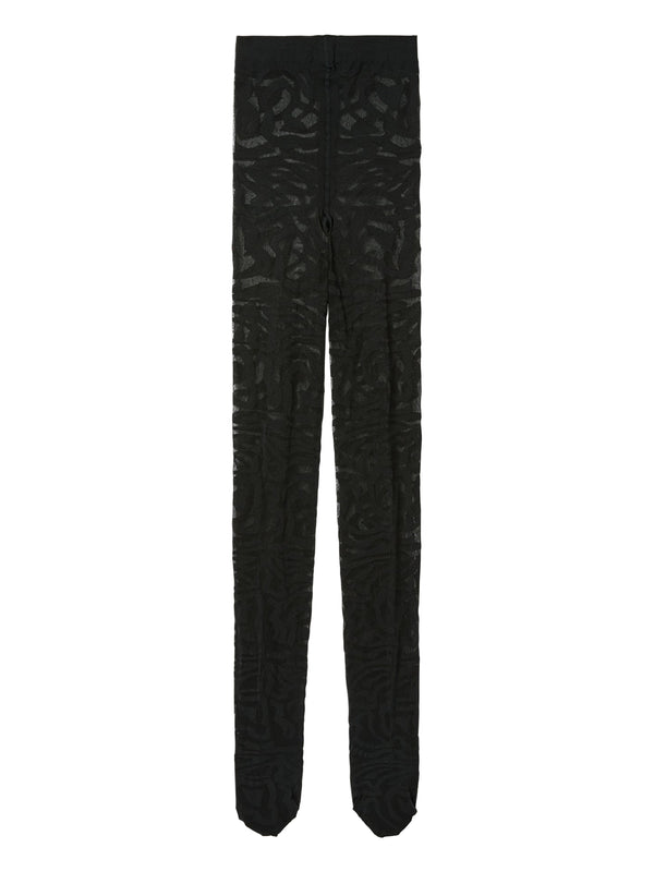 Jacquard tights with a labyrinth print