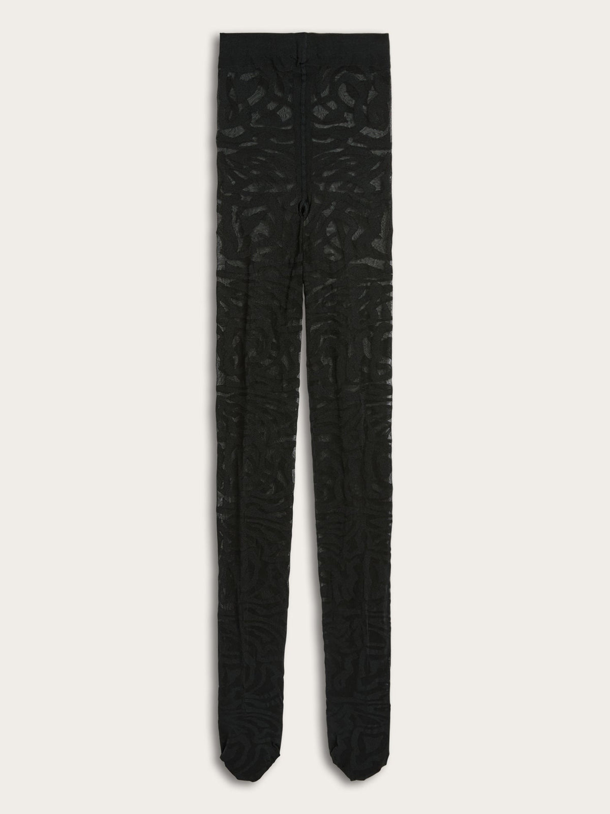 Collant jacquard in stampa labirinto