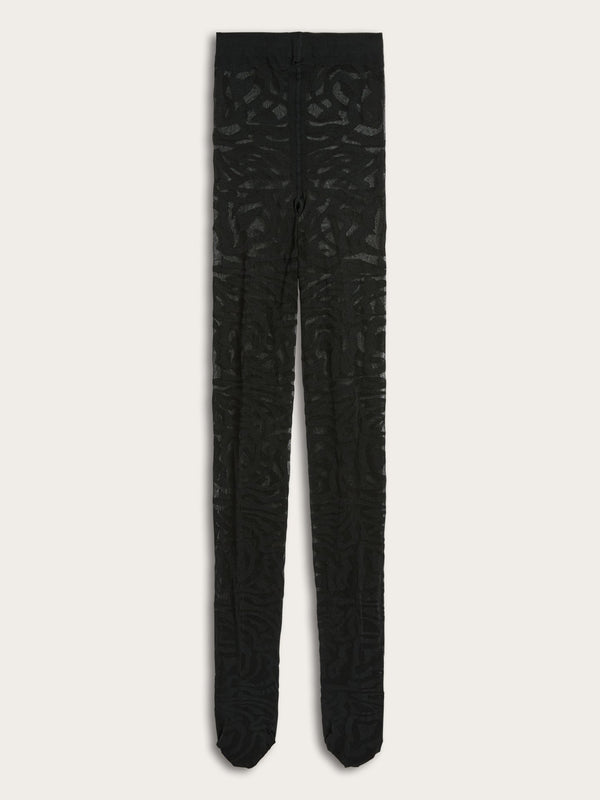 Jacquard tights with a labyrinth print