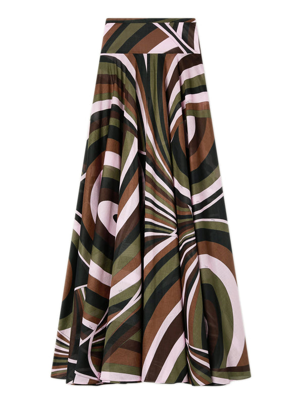 Iride Print Cotton Muslin Skirt
