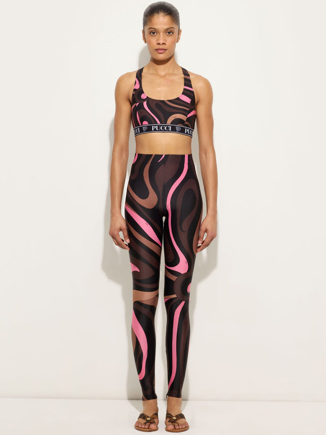 Leggings stampa Marmo