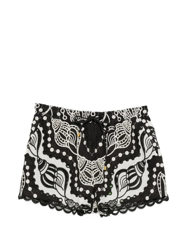 Mini shorts with embroidery