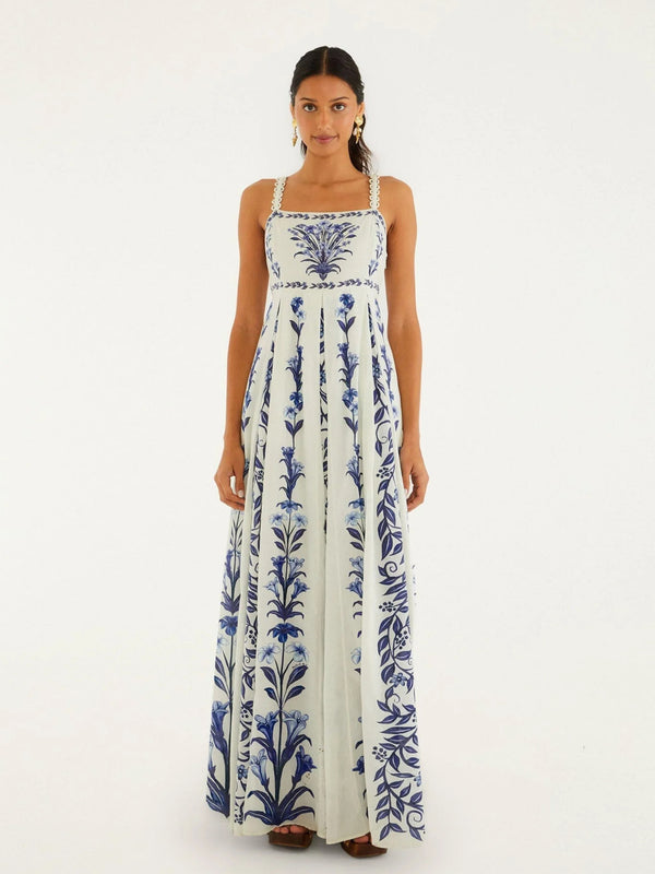 Long dress with floral print