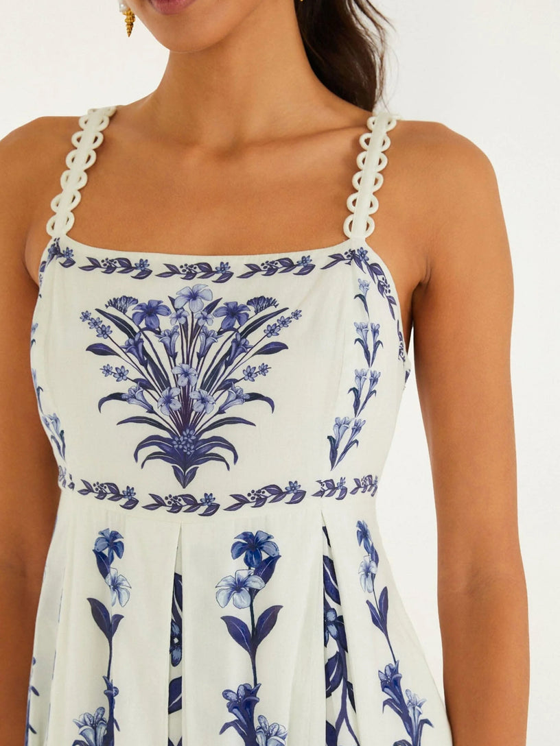 Abito lungo con stampa fiori
