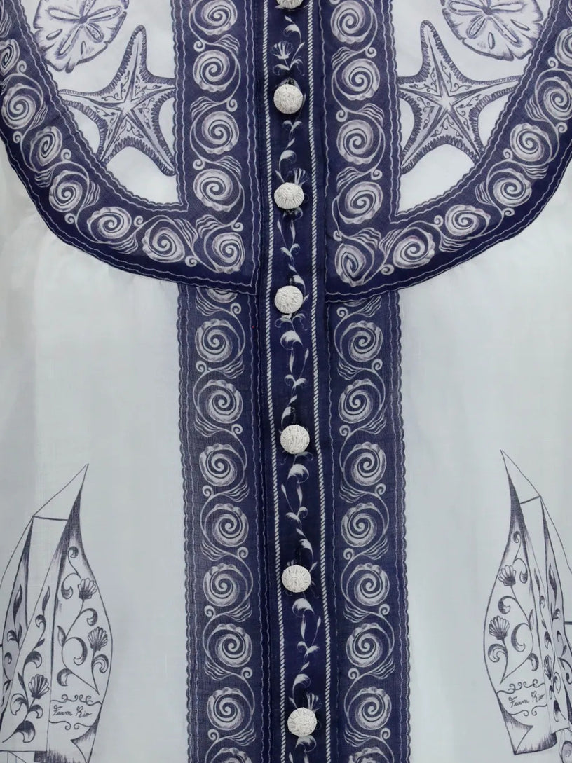 Blusa a maniche lunghe con stampa
