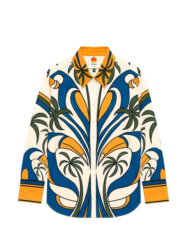 Camicia con stampa tropicale