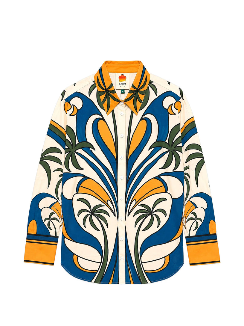 Camicia con stampa tropicale