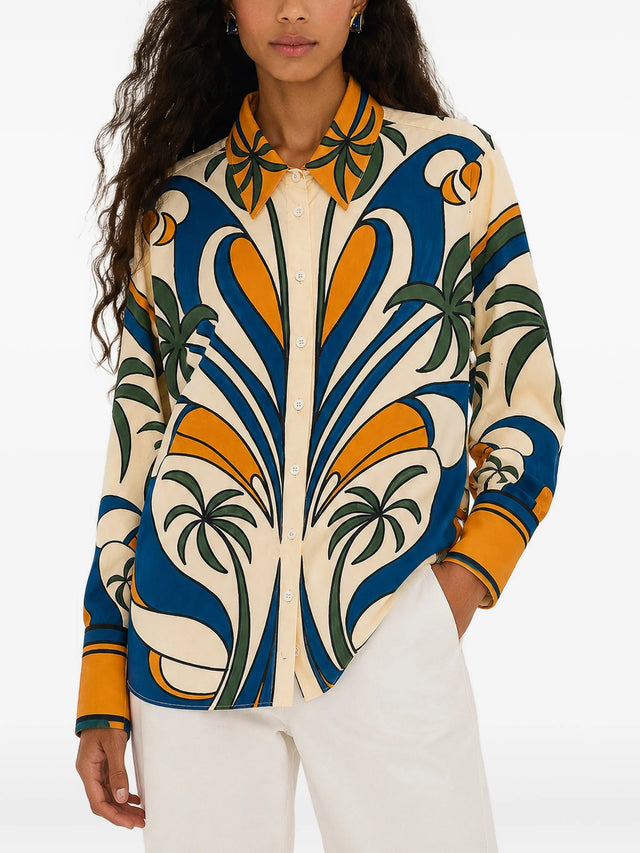 Camicia con stampa tropicale