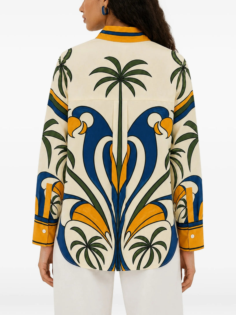 Camicia con stampa tropicale
