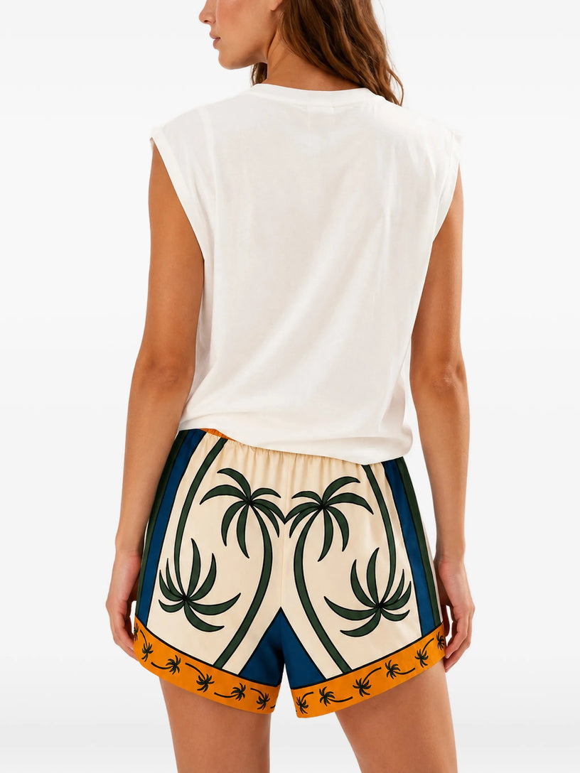 Shorts con stampa tropicale