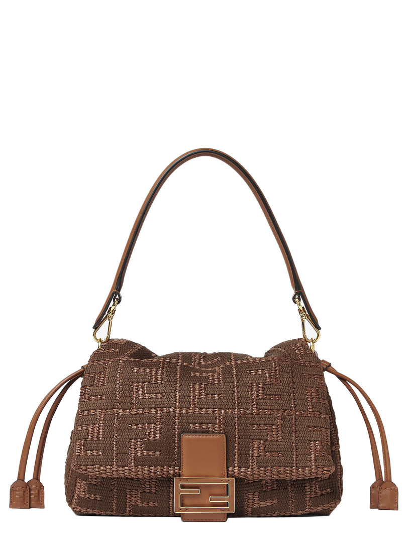 <H1 class=product-name style="BOX-SIZING: border-box; FONT-FAMILY: Georgia, sans-serif; FONT-WEIGHT: normal; MARGIN: 0px; LETTER-SPACING: -0.02em" kl-name="Mamma Baguette Medium Sellier brown raffia-effect material woven bag with FF embroidery" itemprop="name">Mamma Baguette Medium</H1>
<BR class=Apple-interchange-newline>