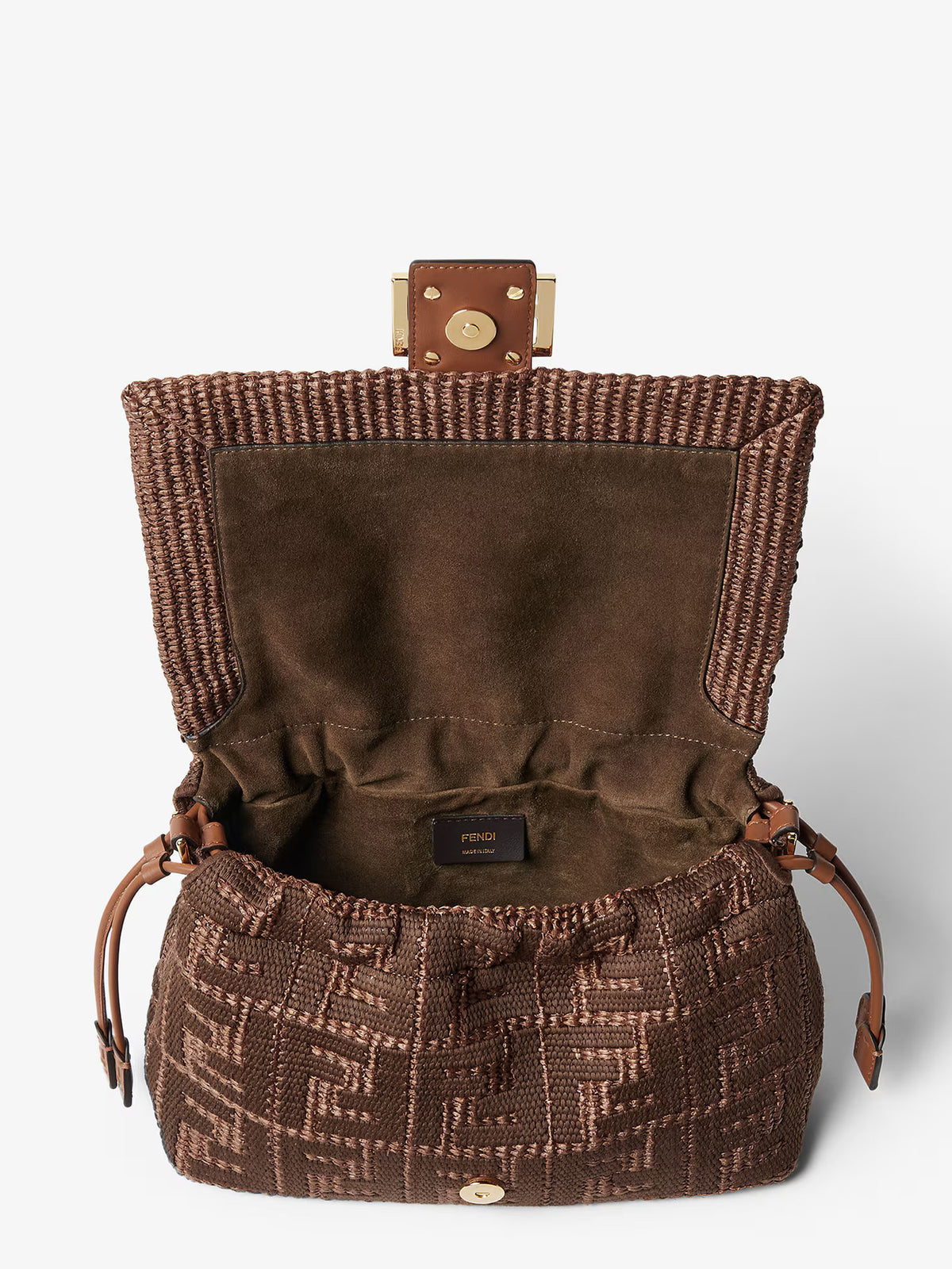 <H1 class=product-name style="BOX-SIZING: border-box; FONT-FAMILY: Georgia, sans-serif; FONT-WEIGHT: normal; MARGIN: 0px; LETTER-SPACING: -0.02em" kl-name="Mamma Baguette Medium Sellier brown raffia-effect material woven bag with FF embroidery" itemprop="name">Mamma Baguette Medium</H1>
<BR class=Apple-interchange-newline>