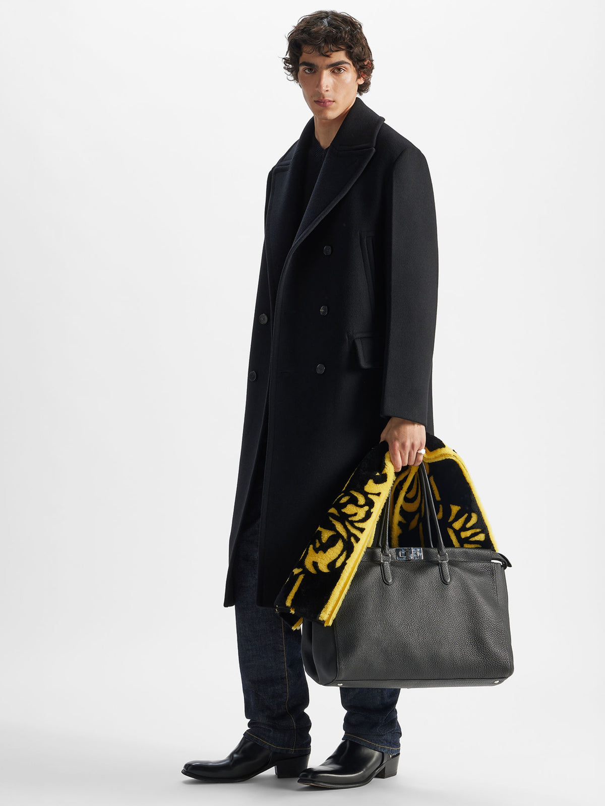 Cappotto in lana e angora