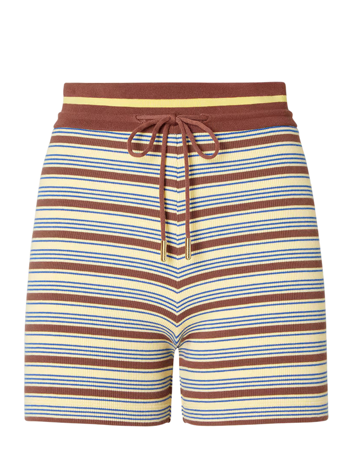 Short in maglia di cotone a righe multicolor