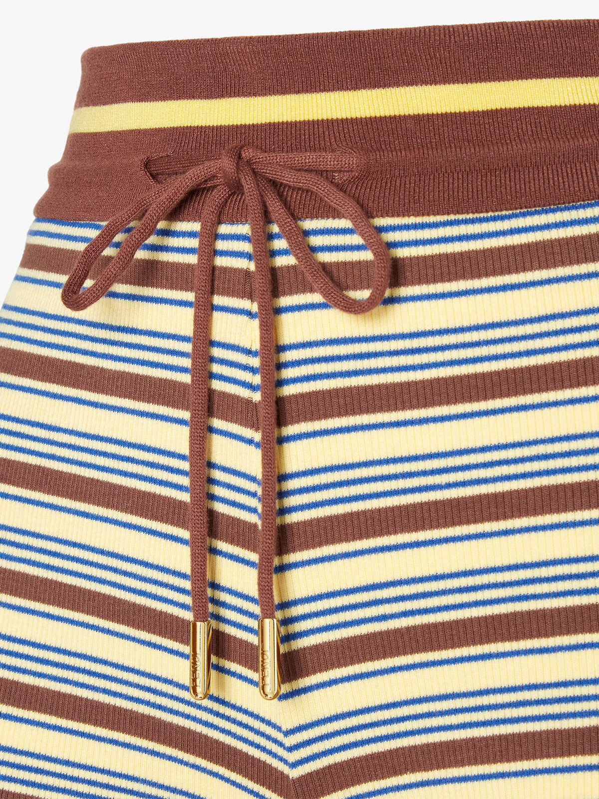 Short in maglia di cotone a righe multicolor