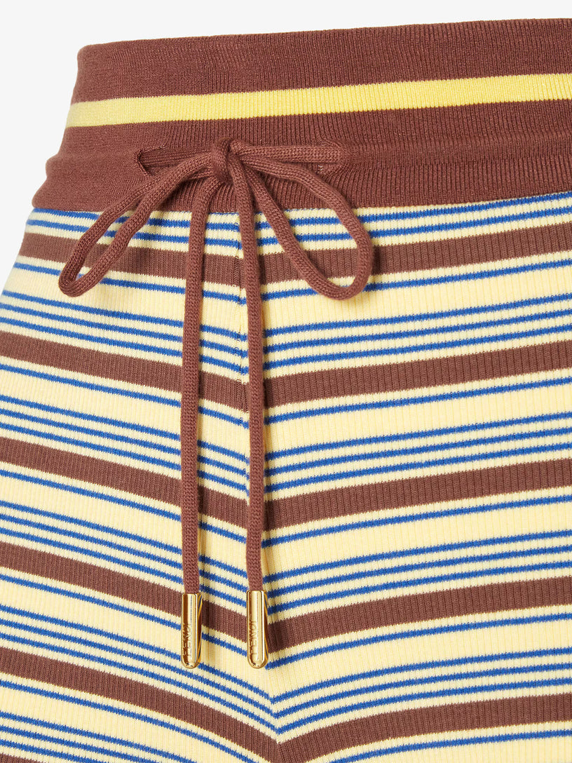 Short in maglia di cotone a righe multicolor