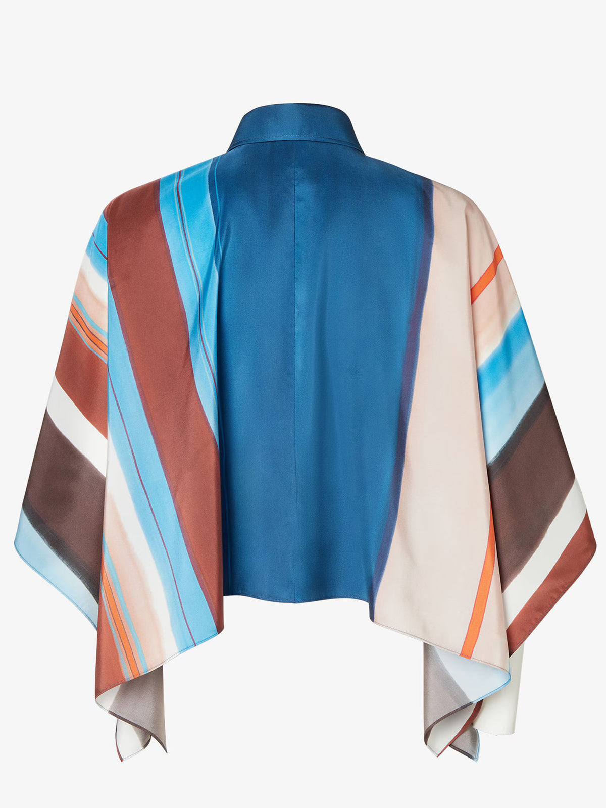 Camicia in seta a righe multicolor