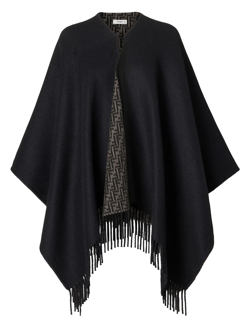FF Zucca wool and cashmere poncho