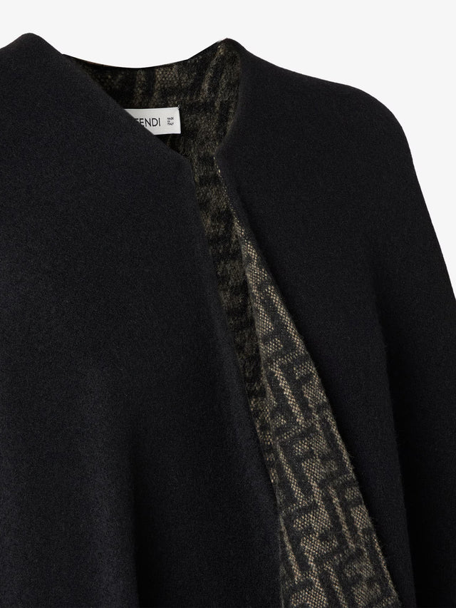 FF Zucca wool and cashmere poncho