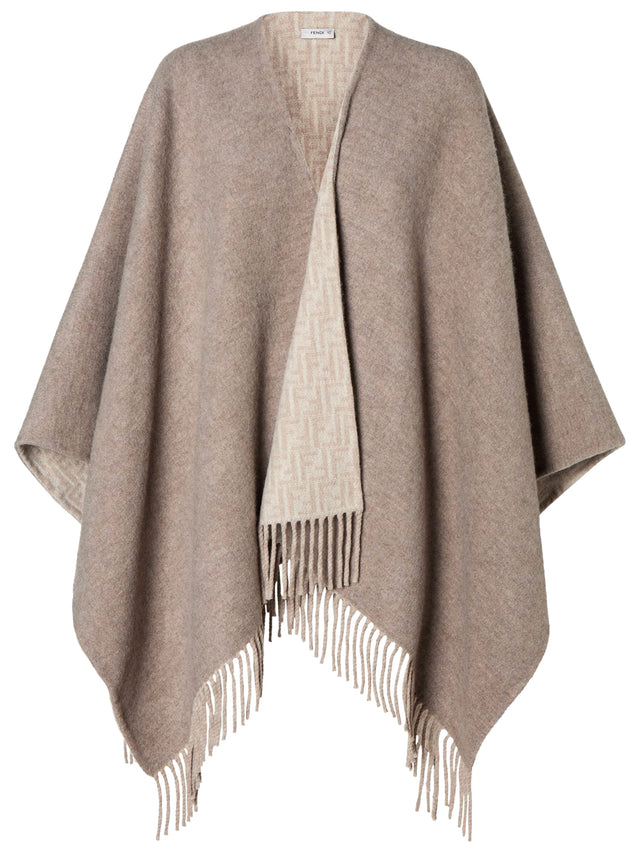 Poncho in lana e cashmere FF