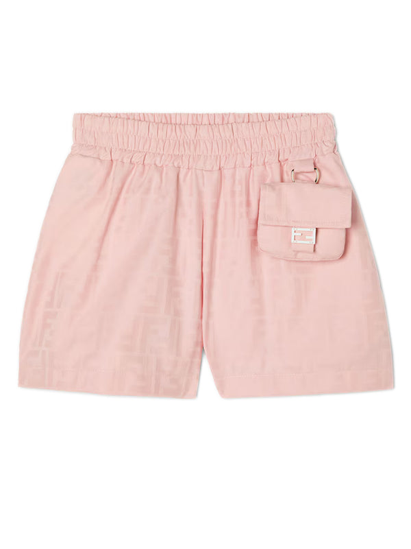Shorts in cotone jacquard con Baguette 3D
