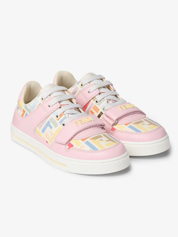 Sneakers in pelle con motivo multicolore