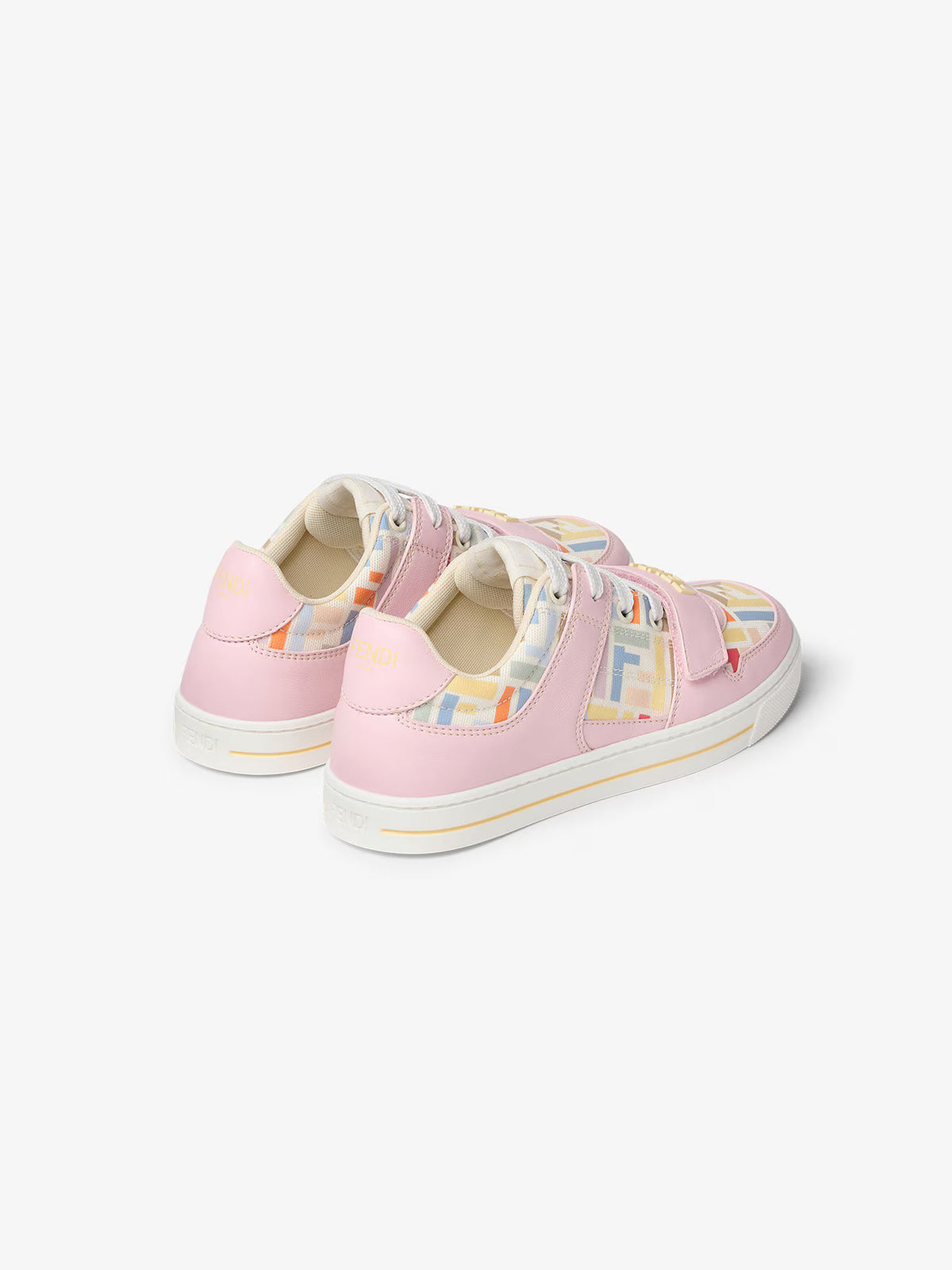 Sneakers in pelle con motivo multicolore