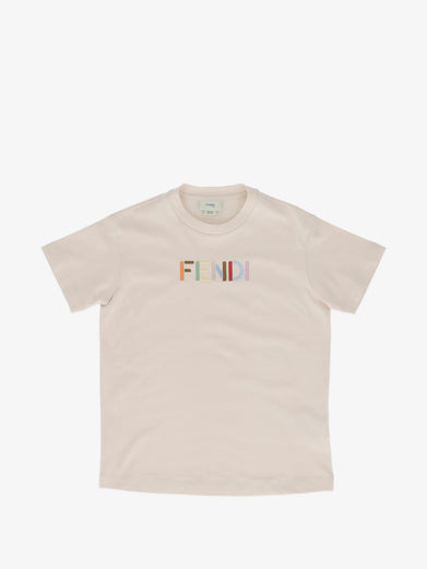 T-shirt con ricamo multicolore