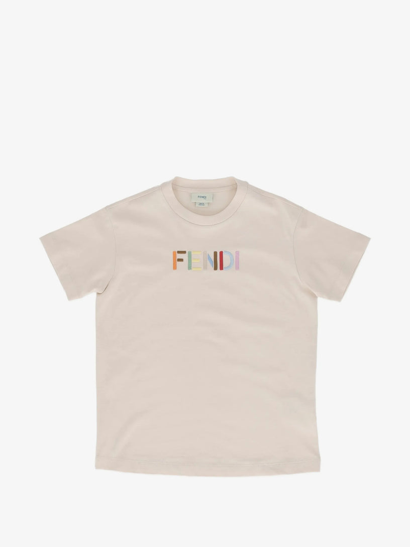 T-shirt con ricamo multicolore