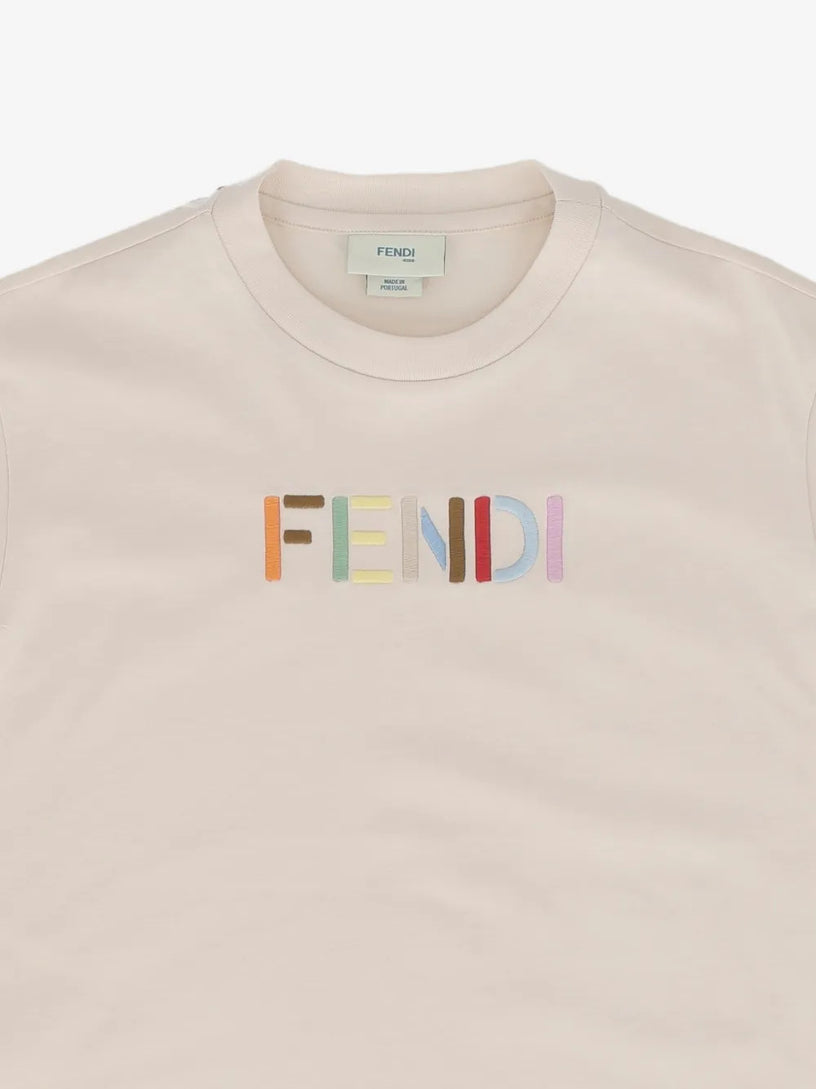 T-shirt con ricamo multicolore