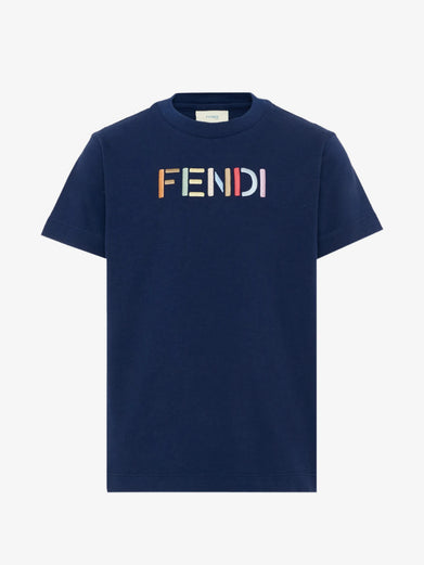T-shirt con ricamo multicolore