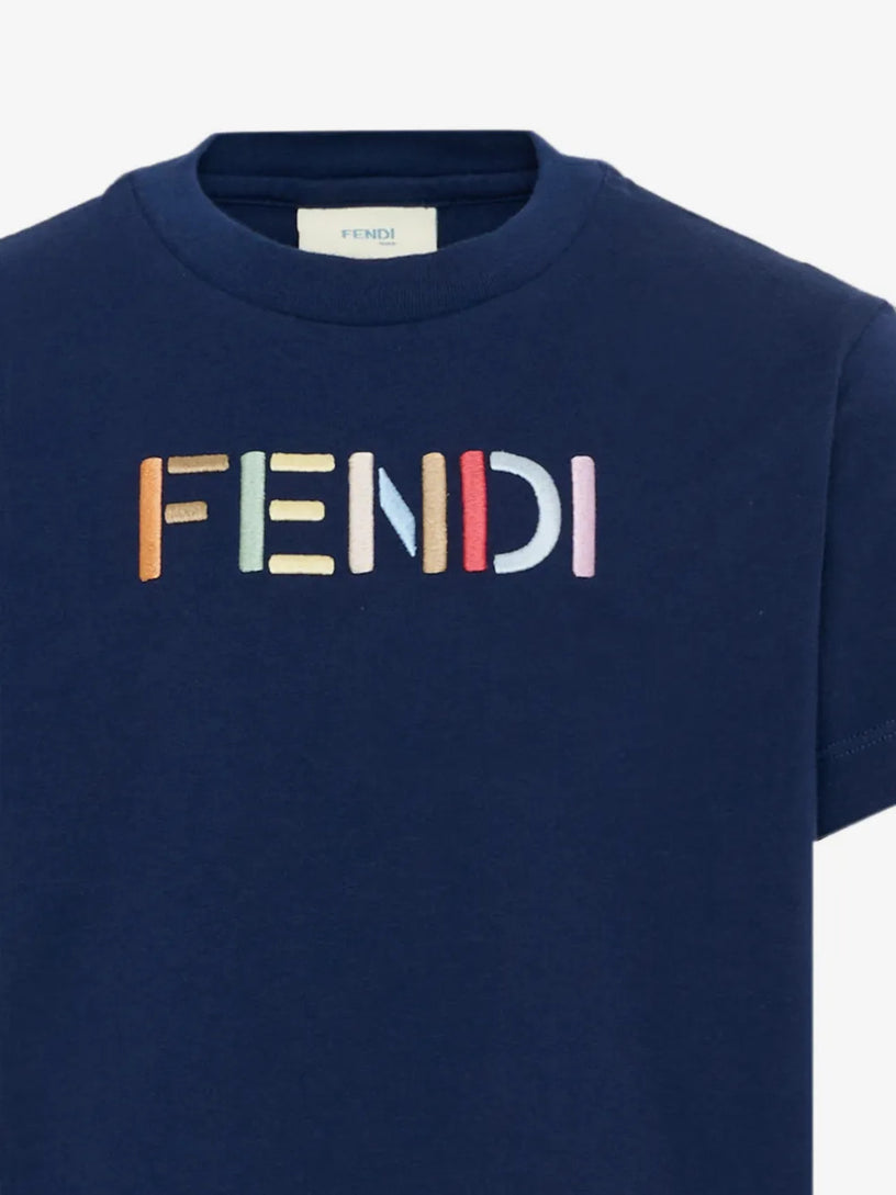 T-shirt con ricamo multicolore