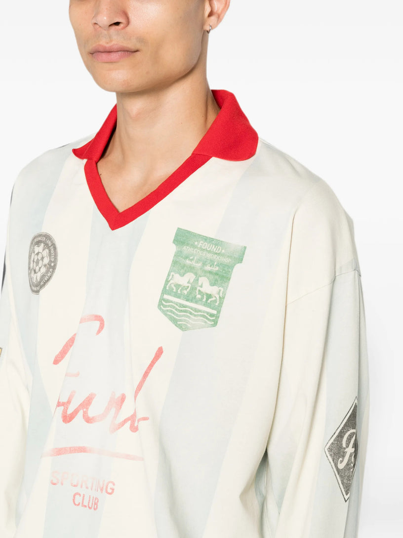 Maglia sportiva a righe a maniche lunghe