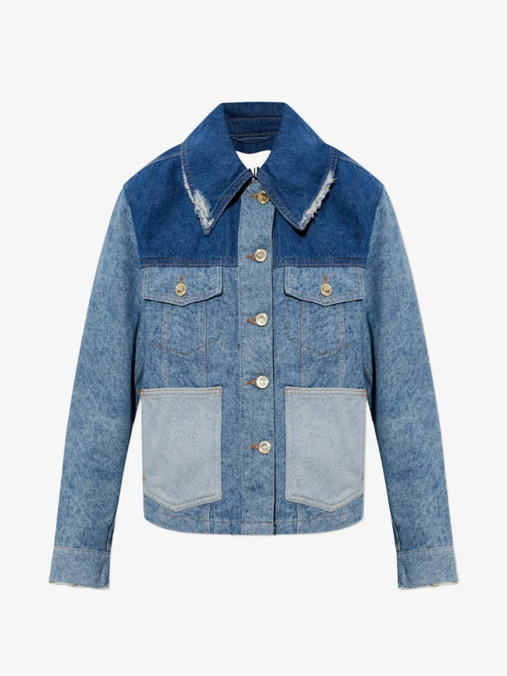 Giacca corta in denim patchwork