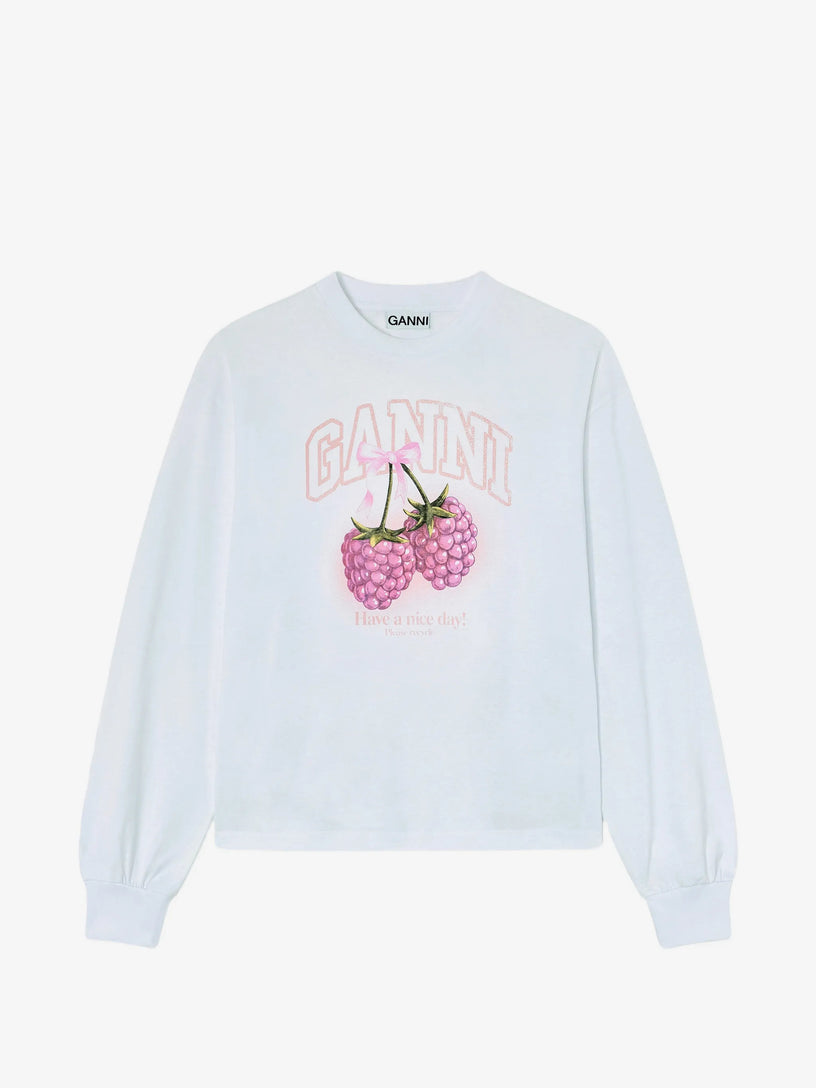 T-shirt a maniche lunghe con lamponi