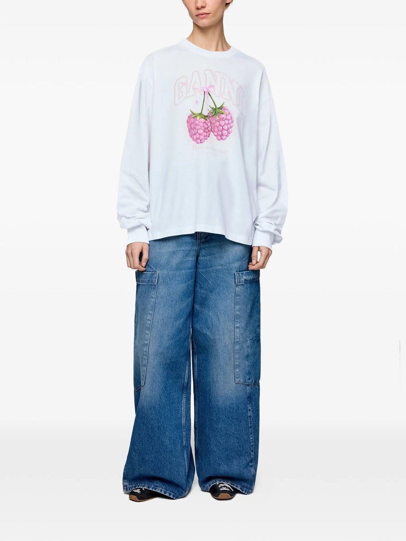 T-shirt a maniche lunghe con lamponi
