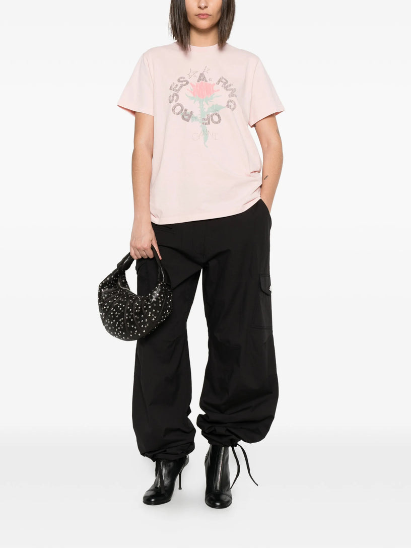 T-shirt con rosa
