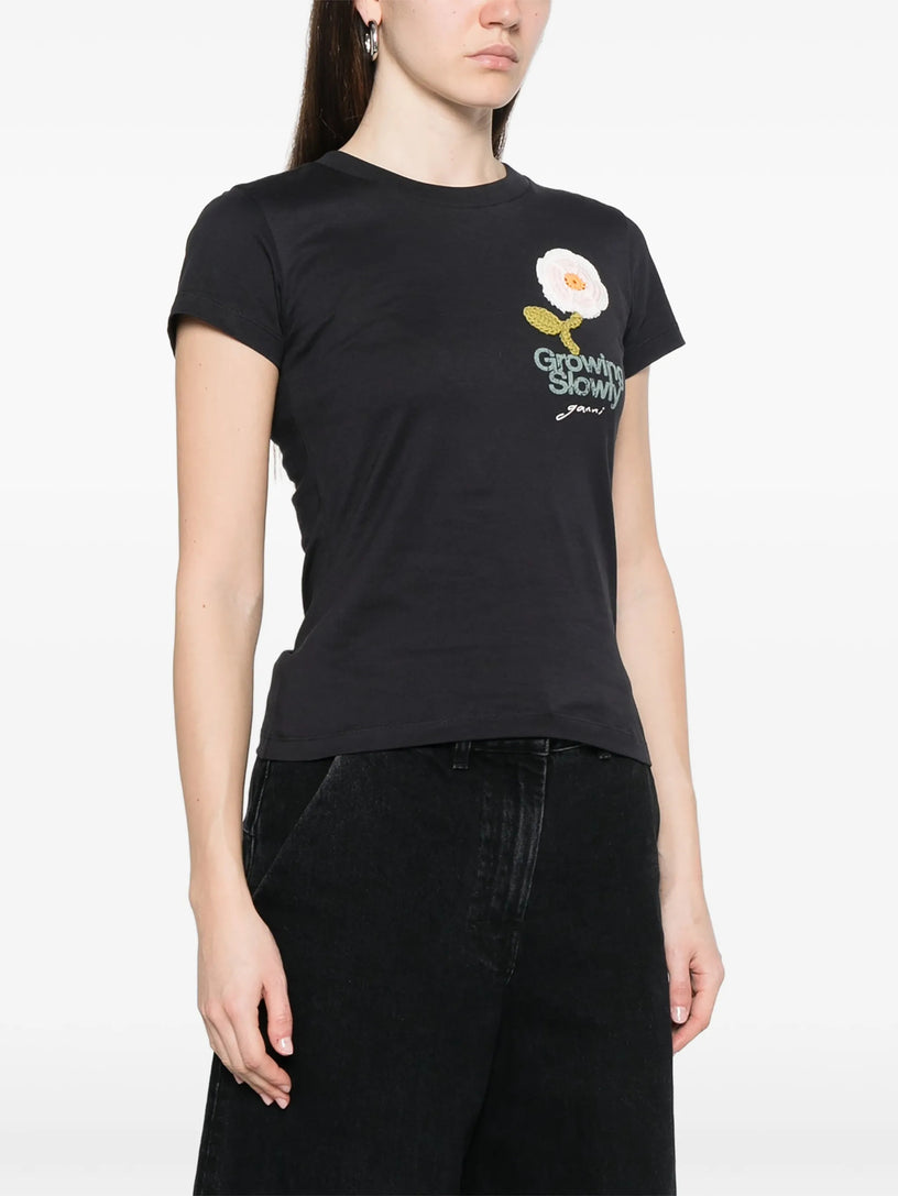T-shirt con fiore