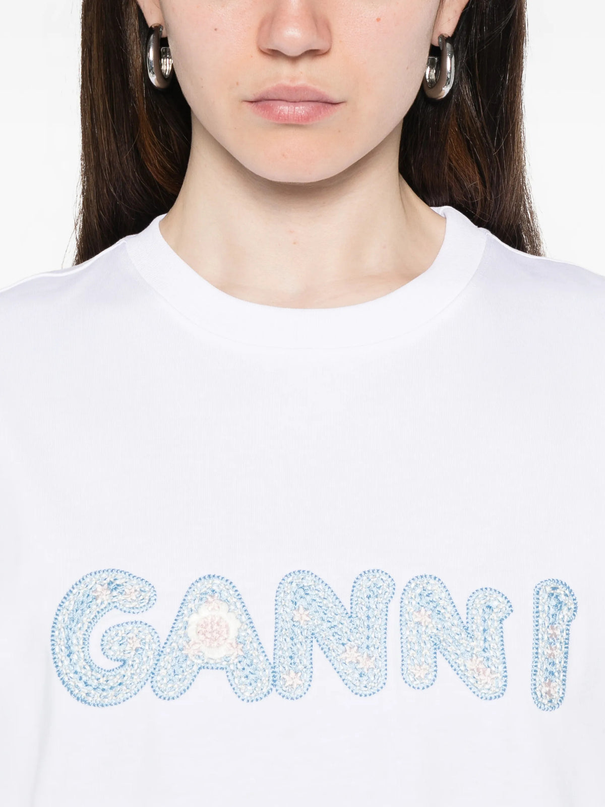 T-shirt con logo ricamato