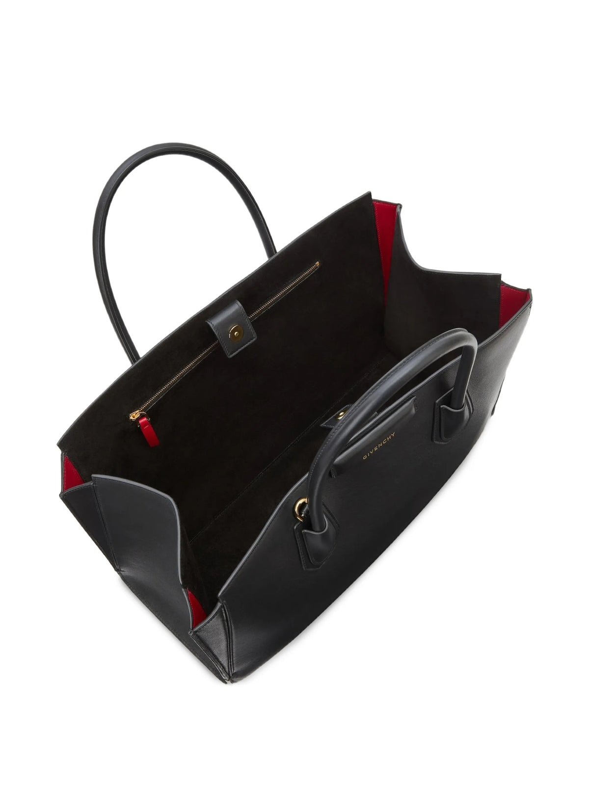 Borsa Antigona Catchall media in pelle fiore lucida
