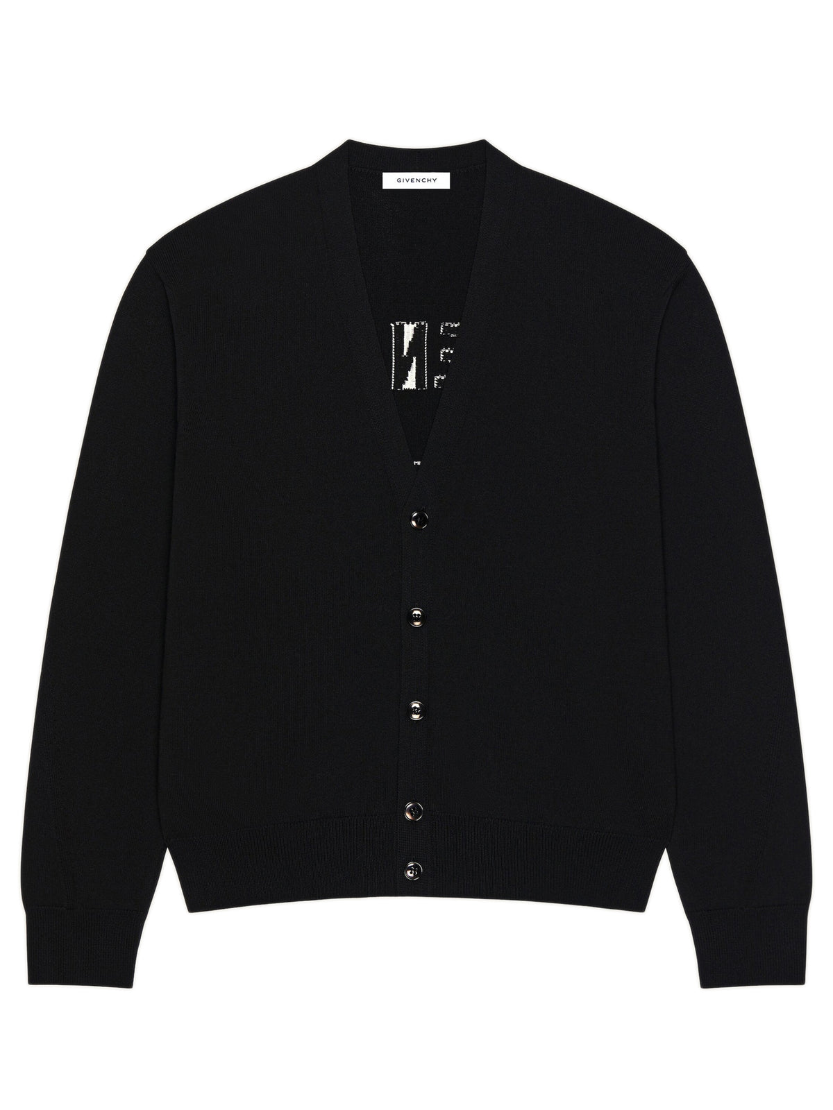 Cardigan Couture Seam in maglia con firma Givenchy Paris