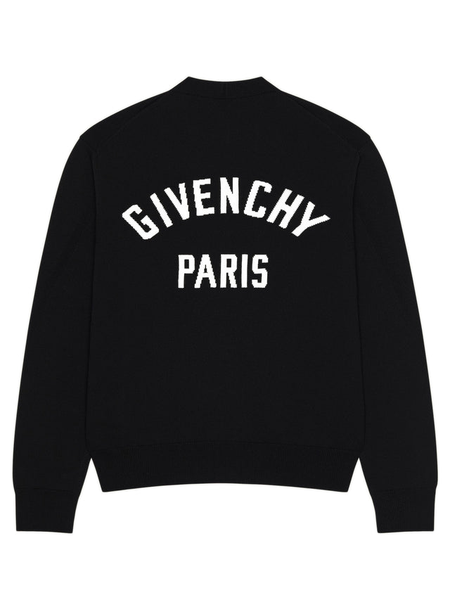 Cardigan Couture Seam in maglia con firma Givenchy Paris