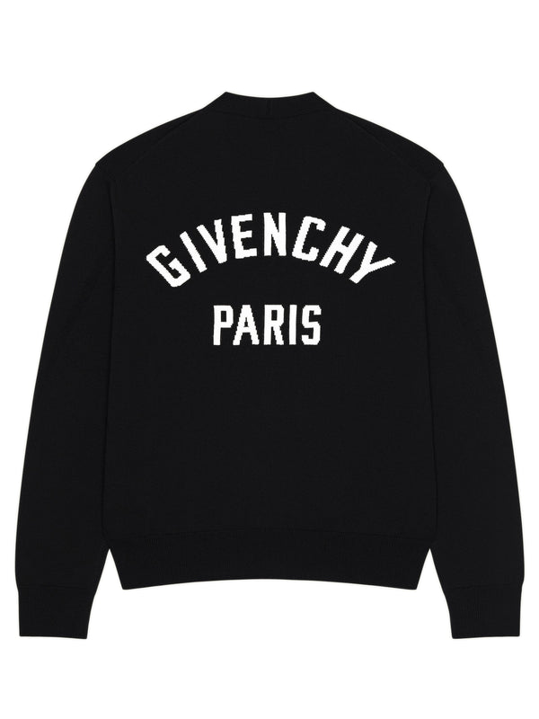 Cardigan Couture Seam in maglia con firma Givenchy Paris