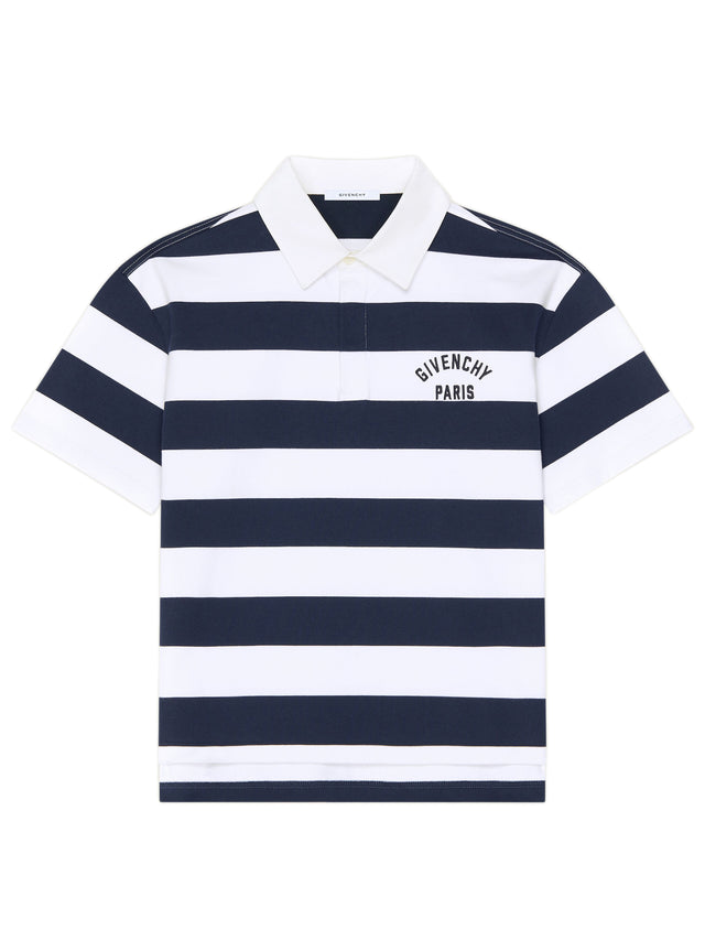 Polo a righe in cotone con ricamo Givenchy Paris