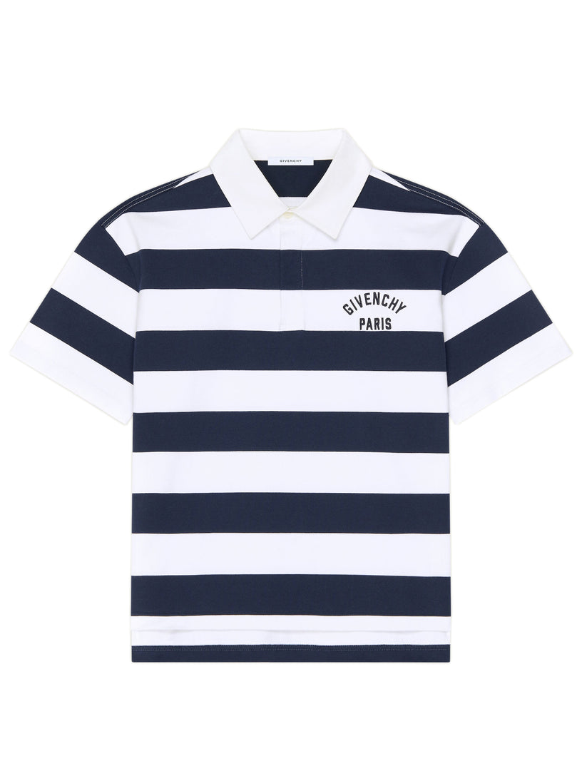 Polo a righe in cotone con ricamo Givenchy Paris