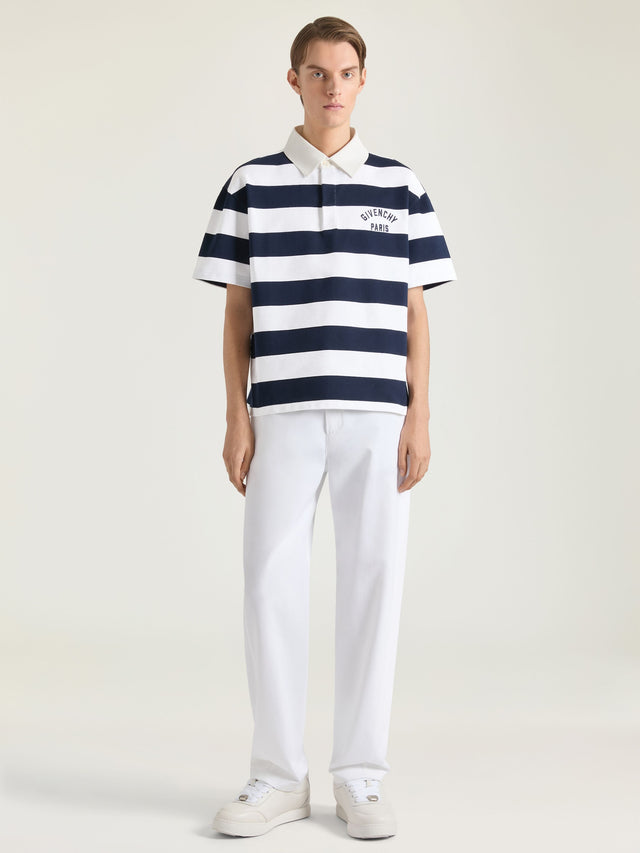 Polo a righe in cotone con ricamo Givenchy Paris
