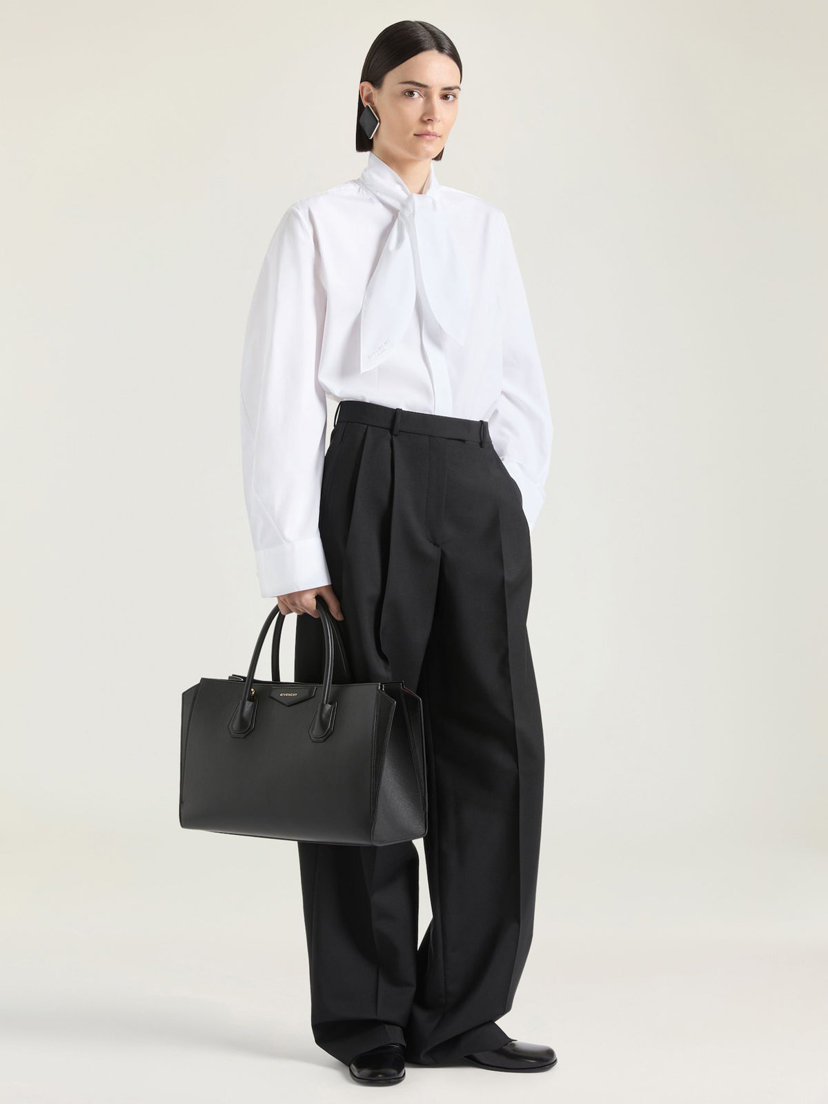 Camicia Cocoon in popeline con fiocco