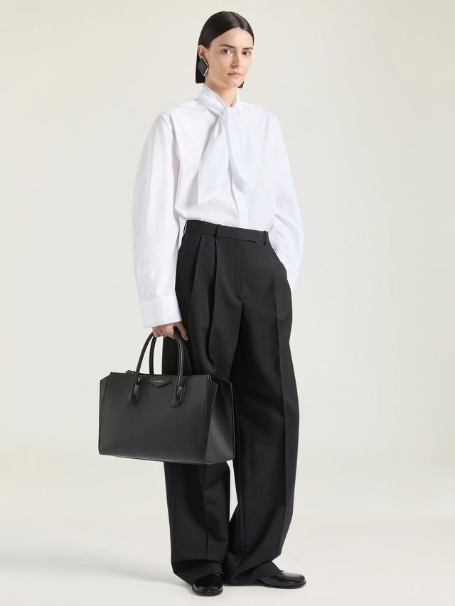 Camicia Cocoon in popeline con fiocco